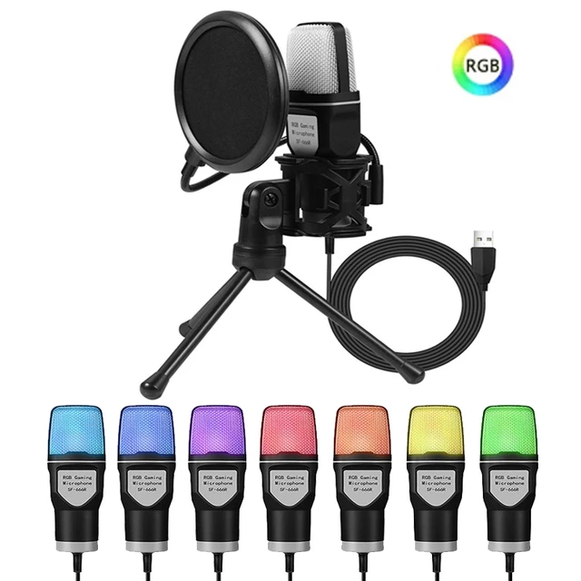 Microphone de jeu à condensateur USB avec support de bras de flèche, filtre  Pop pour PC, téléphone de Type C, Podcast,,Tiktok,PS4 - AliExpress