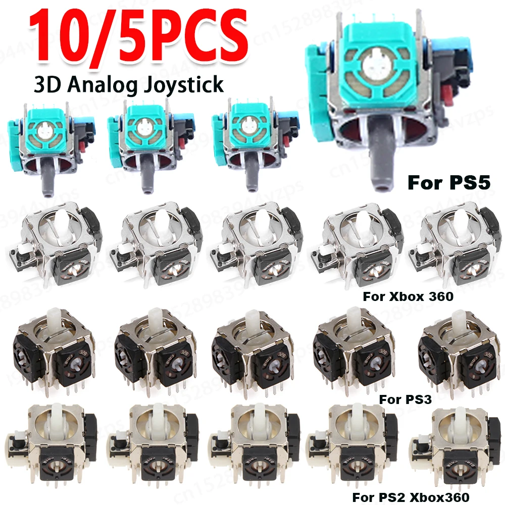 Joystick Replacement 10/5PCS 3D Analog Axis Sensor 3 Pin Repair Accessories For PS2 PS3 PS4 PS5 Xbox 360