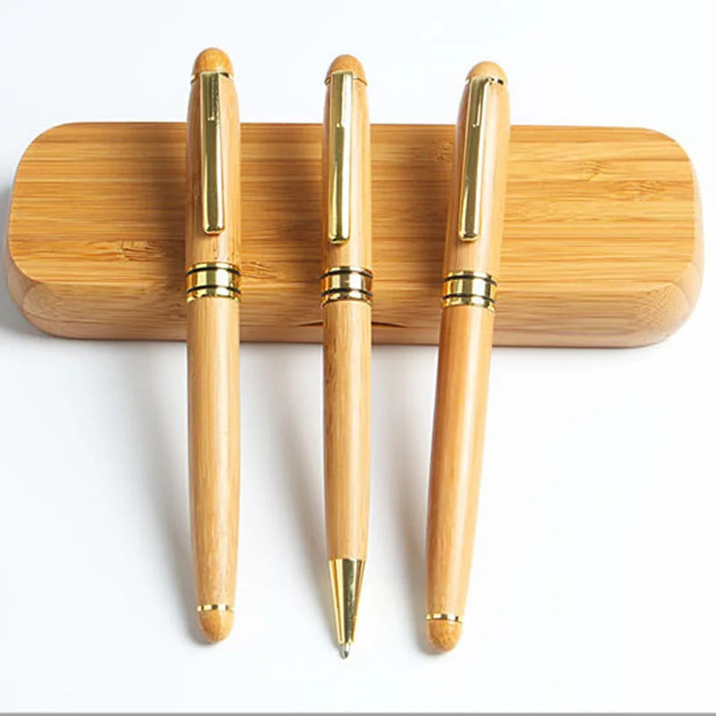 새로운 대나무 펜 개인 맞춤 로고 비즈니스 기업 사무실 기념 선물 만년필, 학교 사무용품