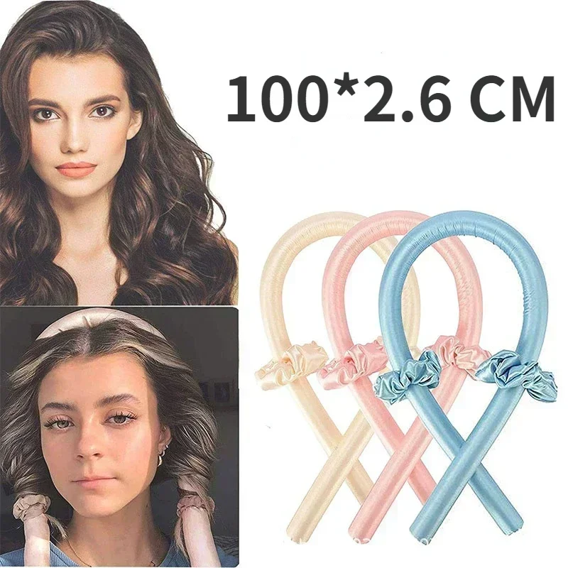 No Heat Silk Curls Ribbon Rollers Sleeping Soft Headband Lazy Curlers Hair Styling Tools Heatless Curling Rod 1 Pcs hair styling tool hair curling tools