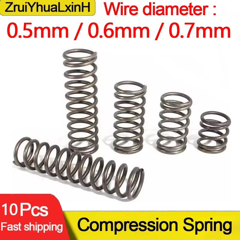 Micro Compression Spring 10Pcs/Lot 0.5mm/0.6mm/0.7mm Micro Small Compression Spring OD 4-12mm Length 5mm to 50mm Surgical Tools&Electronics Repair
