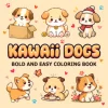CUTE DOGS Bold-easy Patterns Coloring Book for Adults Cute Drawing Book Perfect Gift for Party and Birthday 1