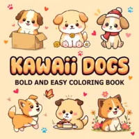 CUTE DOGS Bold-easy Patterns Coloring Book for Adults Cute Drawing Book Perfect Gift for Party and Birthday 1