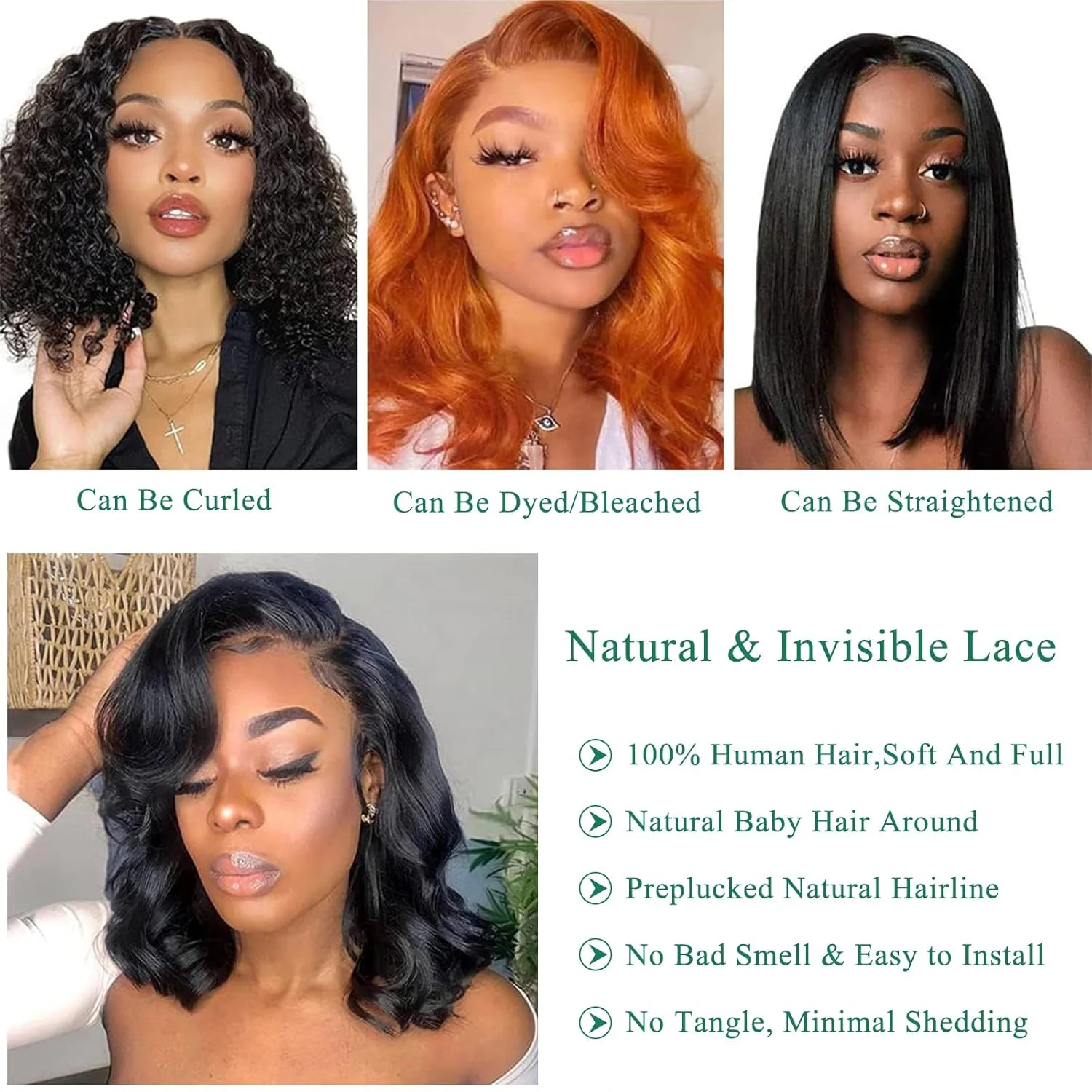 Unisiy bob human hair wig