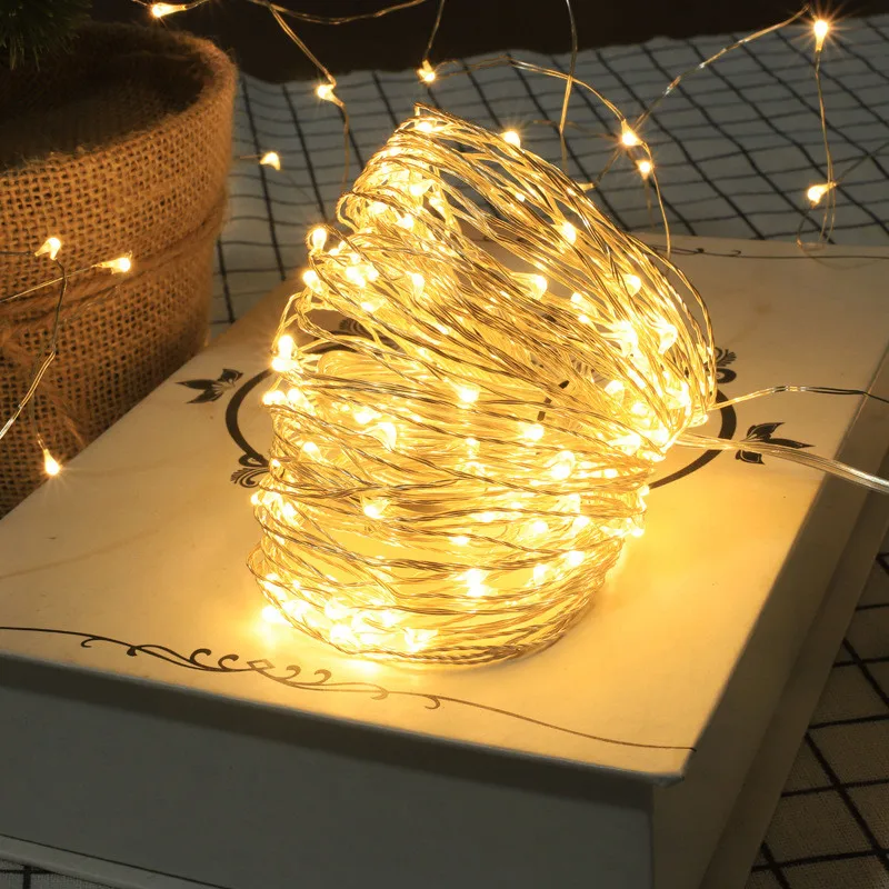 

Fairy Led Strings Garland Lights Copper Wire 1M 2M 3M 5M Battery Lighting Garland for Bedroom Christmas Party Wedding Decoration