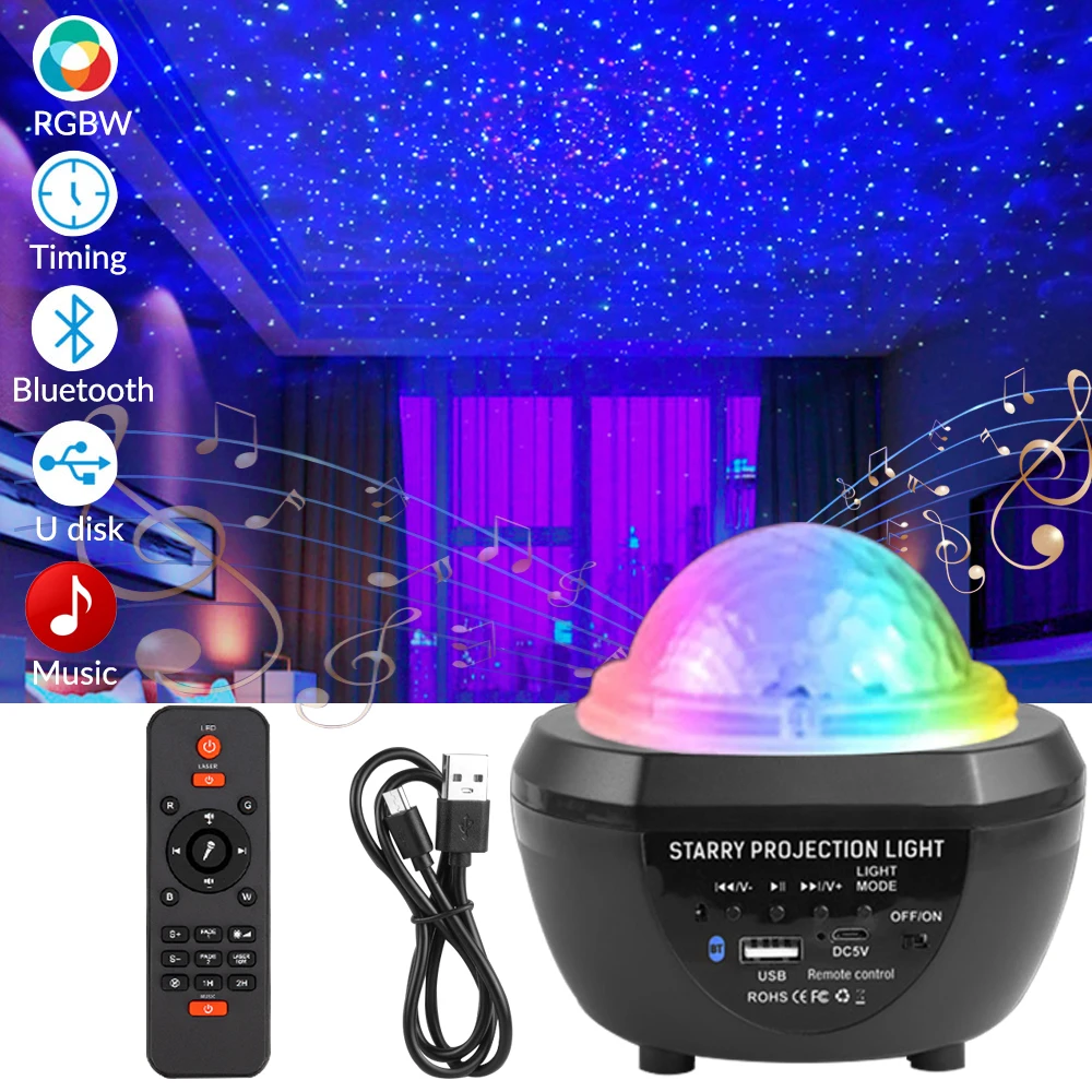 Tanie Projektor LED światło Galaxy Star lampka nocna Audio odtwarzacz muzyczny sklep