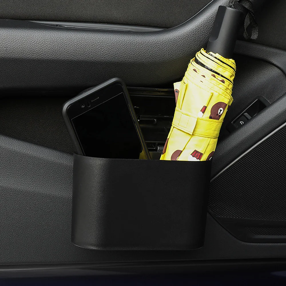 Hanging Car Trash Can Vehicle Garbage Dust Case Storage Box ABS Square Pressing Trash Bin Auto Interior Accessories For Car For Car Trash Can