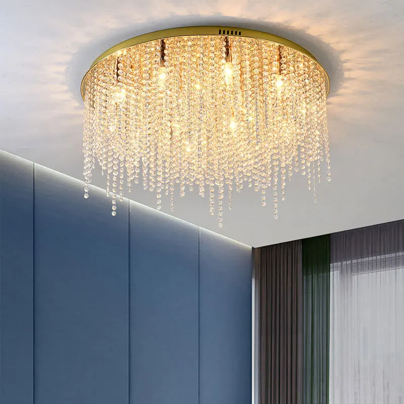 

Modern ceiling chandelier for living room round/square gold crystal lamp luxury bedroom decor led cristal lustre