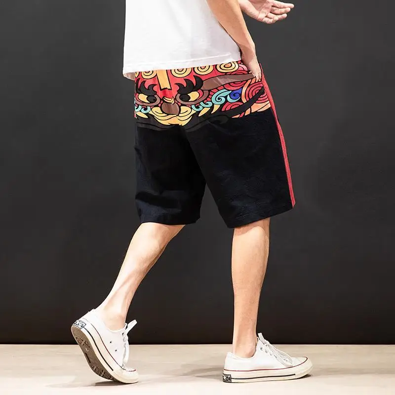 Y2k Clothing Streetwear Jogger Shorts Men Pants Hip Hop Harajuku Sweatpants Casual Loose Print Pocket Shorts Men's Clothing