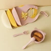 Mamaplan Baby Silicone Feeding Dishes Plate Sucker Bowl Waterproof Bib Solid Color Spoon Fork Children's Tableware Baby Stuff 3