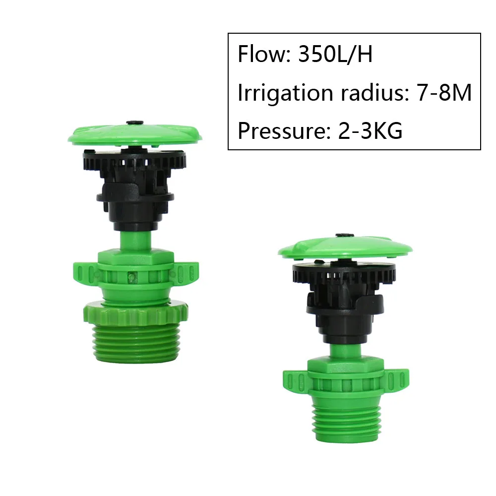 Garden Irrigation Sprinkler 360 Degrees Auto-rotate Nozzle Agricultural Garden Watering With 1/2" Plastic Spike Support
