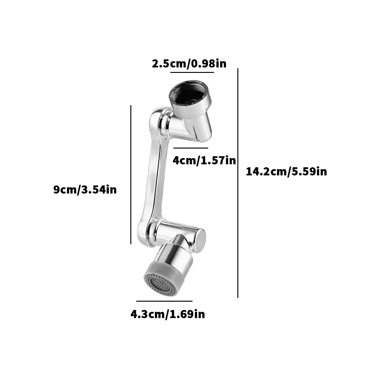 Swivel tap aerator 1080&deg; Bathroom washbasin taps Splash filter Kitchen taps Extension Water-saving nozzles Taps