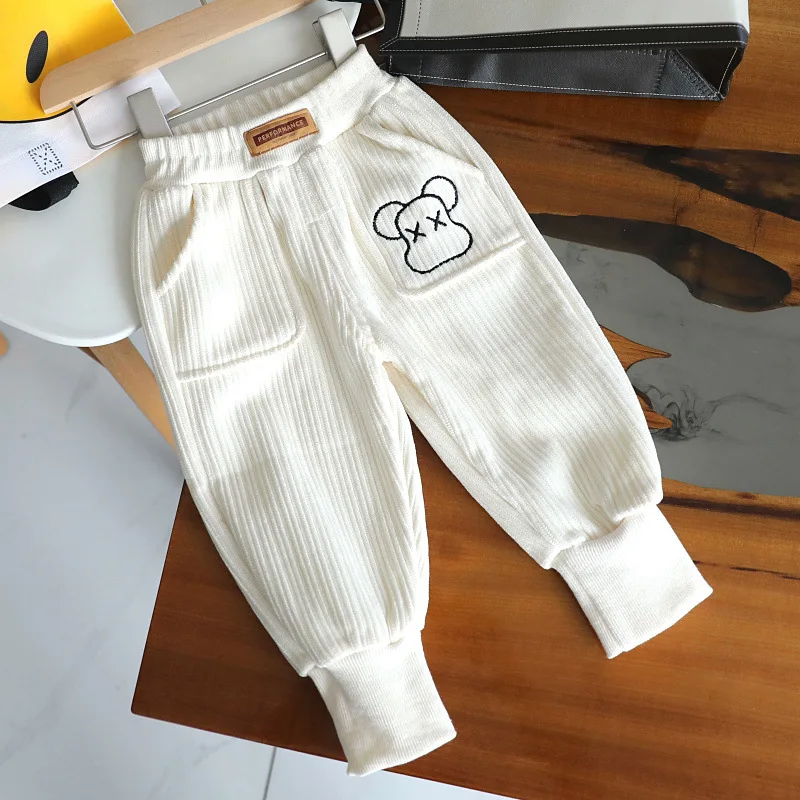 Autumn and Winter Baby's New Pants Boys and Girls' Plush Casual Pants Children's Warm Thickened