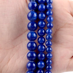 Natural Stone Beads Collection: Blue Chalcedony Crystal & Agate - 8mm (Dark Blue Chalcedony)