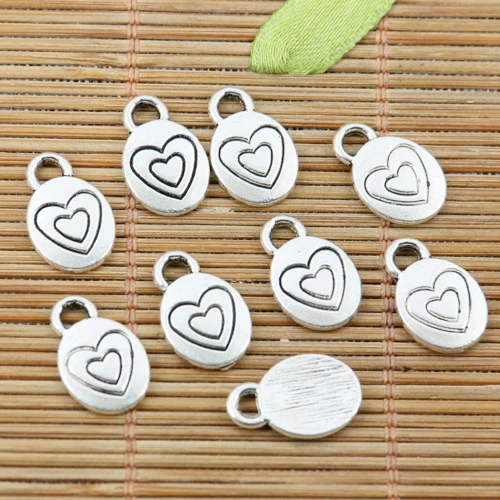 

20pcs 15*10mm Tibetan Silver Tone Heart Pattern Charms EF2206 Charms for Jewelry Making