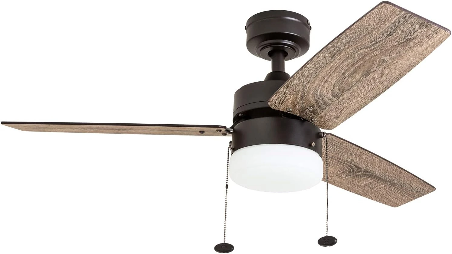 

Farmhouse Ceiling Fan - 42-in Dual Mount Indoor Fan with Pull Chain - LED Ceiling Fan - Contemporary Room Fan - Model 51015-01 (