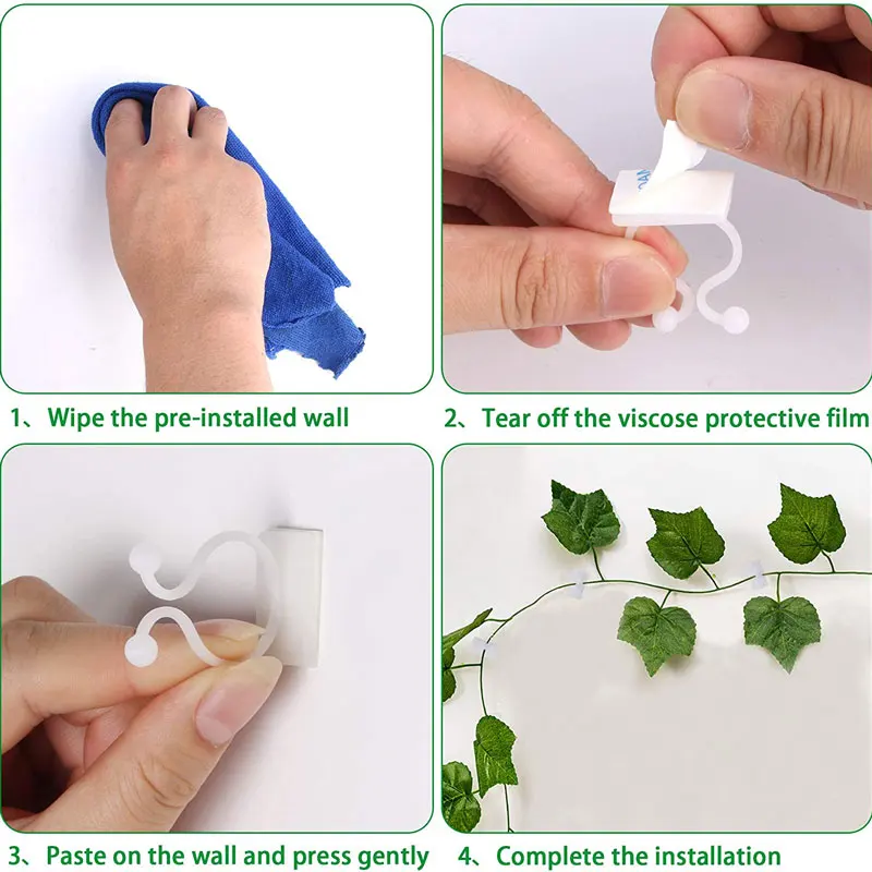 10/30/50pcs/Bag Plant Vine Climbing Clip Invisible Wall Self-adhesive Fixator Garden Plant Vine Climbing Fixed Support