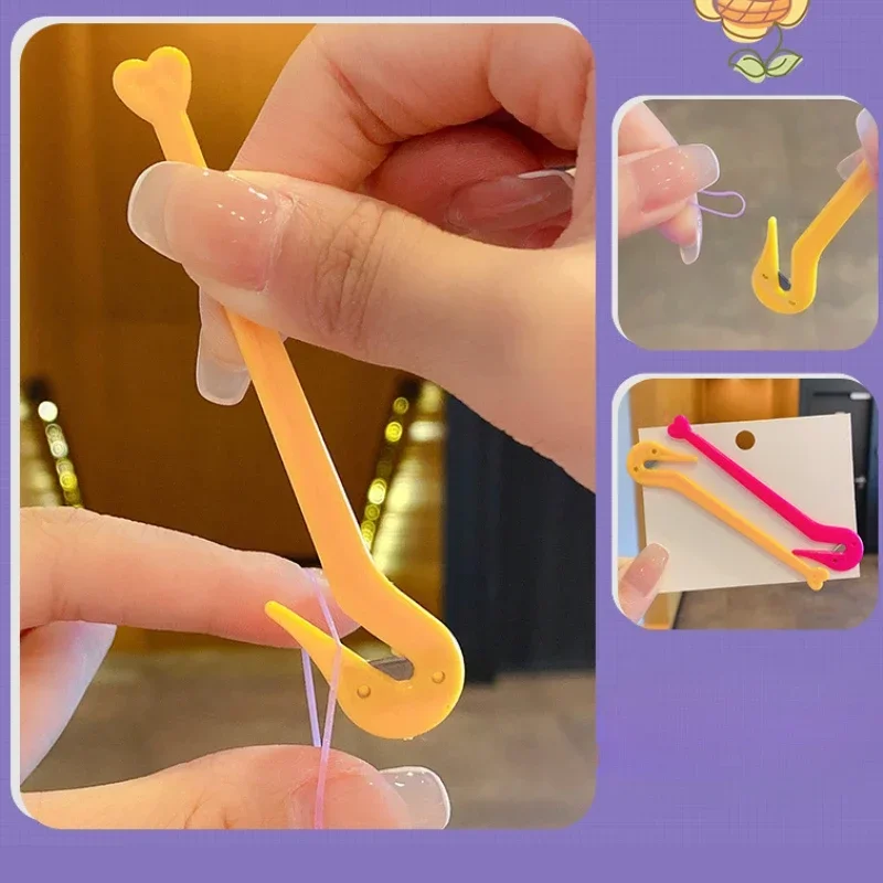 Loop Tool 2pcs French Braid Tool 4pcs/Set Hair Set Loop 1pc Rat Tail Comb 1pc Elastic Hair Rubber Bands Remover Cutter