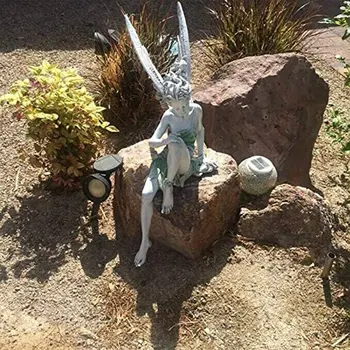 Flower Fairy Statue Ornament Figurines With Wings Outdoor Garden Resin Craft Landscaping Yard Decoration Fast Delivery 3