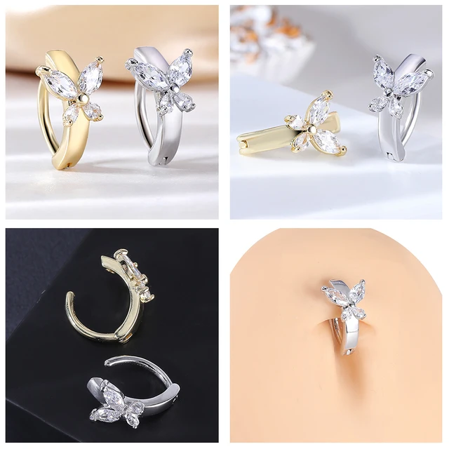 Piercing Ombelico 14G - Acciaio Inox, Design Cuore/Farfalla, Per Donna - Foto 9