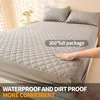 Waterproof Fitted Bed Sheet with 360 Elastic Band Quilted Mattress Protector Cover for Single Double King Queen Size Bedsheet 1