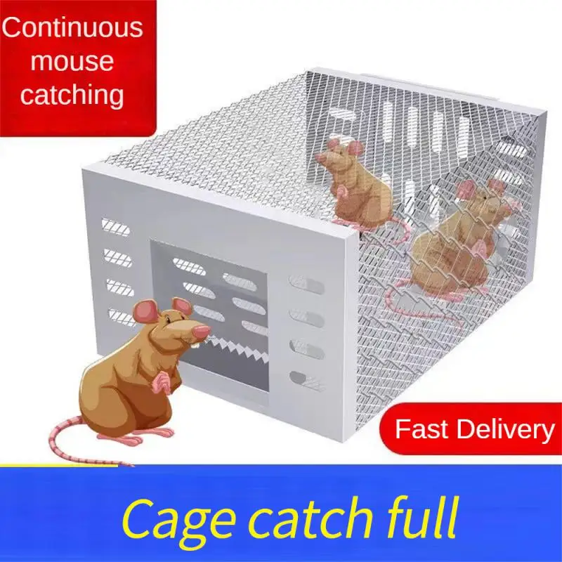 

Large Space Non-toxic Rat Trap Cage Safe Household Continuous Mousetrap Mouse Bait Catcher Box Rat-catching Artifact Metal