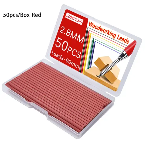 50Pcs/100Pcs Large Capacity 2B Woodworking Lead Core Black Yellow Red 2.8mm Automatic Pencil Lead Deep Hole Marked Lead Core - Image 8