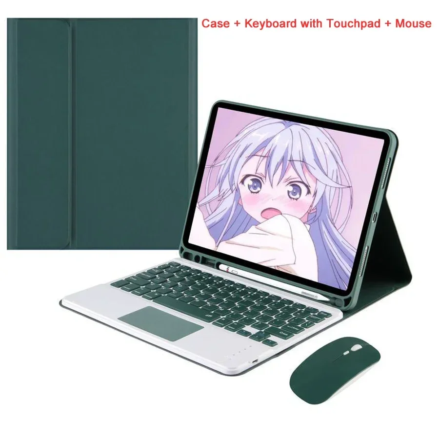 Premium Leather Keyboard Case with Mouse for iPad - Versatile Fit for Multiple Sizes