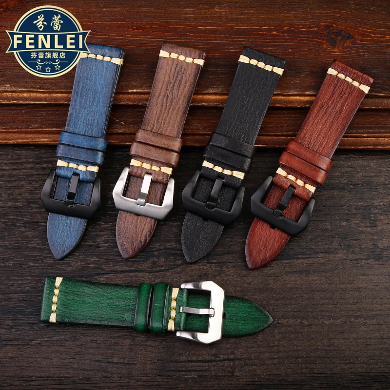 Bracciale Universale In Pelle Italiana 20 22Mm 24Mm Cinturino Vintage Per Panerai Omega Tissot Iwc Seiko Cinturino In Vera Pelle Marrone