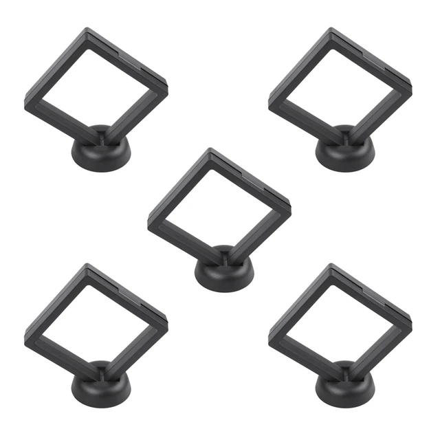 5X Négyzet Alakú 3D -S Albumok Úszó Kerettartó Érmedoboz Ékszerek Megjelenítő Tok, 9X9Cm (Bázissal)