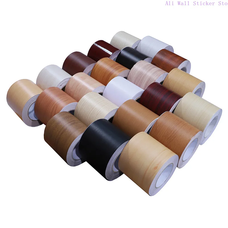 

10M Self Adhesive PVC Wood Grain Waist Line Wallpaper Waterproof Background Wall Border Baseboard Sticker Decal Home Decoration