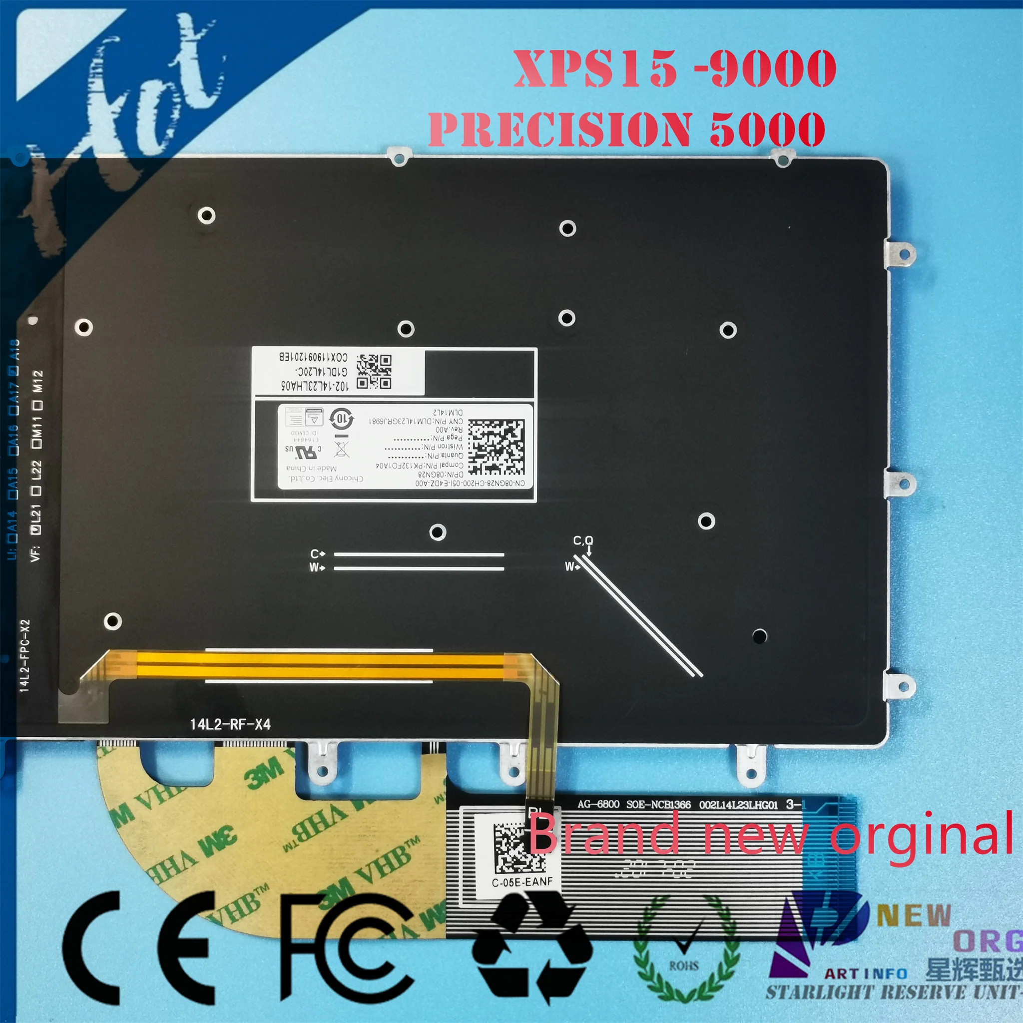 Teclado Retroiluminado do Portátil para Dell Xps15 9550 9560 9570 7590 Precisão 5510 5520 5530 5540 P56f - Imagem 3