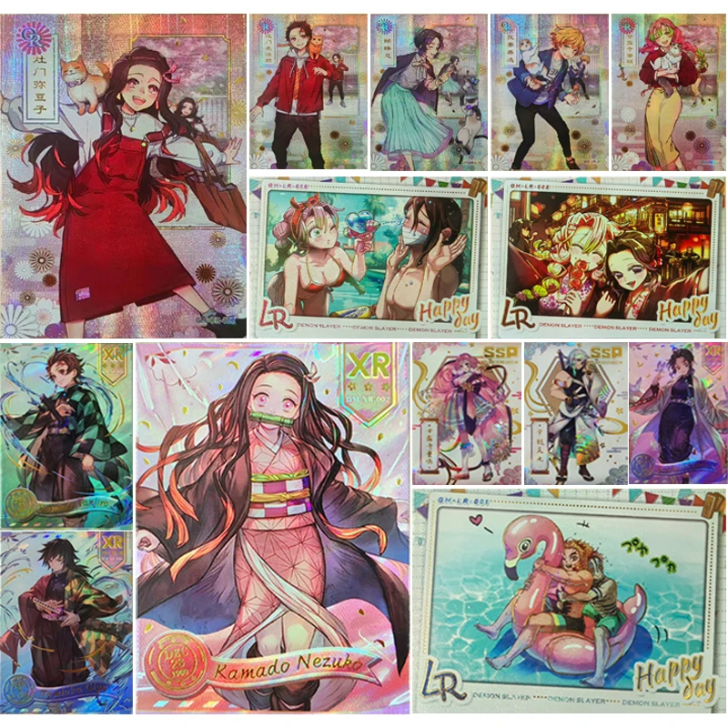 Anime Demon Slayer Collectible Cards Kamado Tanjirou Kochou Shinobu Kanroji Mitsuri Children's Toy Birthday Gift