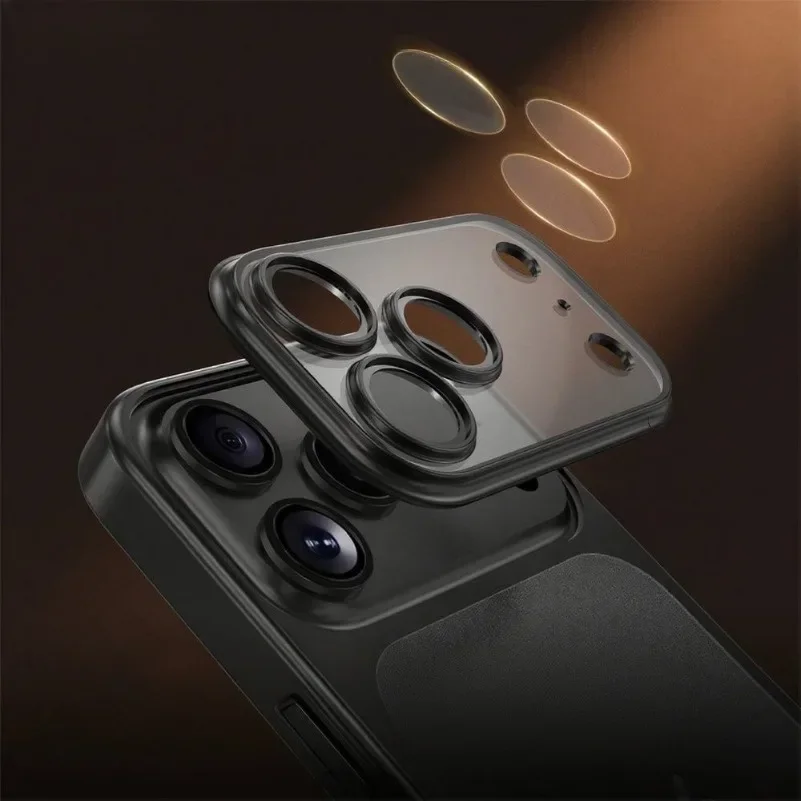 Elegant Luxury Plating Transparent Phone Case with Lens Protection and Matte BackPlate