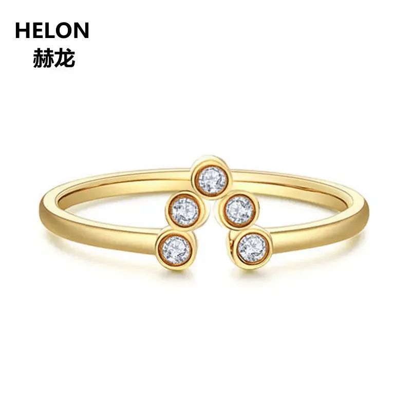 

Solid 10k Yellow Gold Wedding Band SI/H Full Cut Natural Diamonds Women Engagement Ring Certified Diamnds Office Career Style