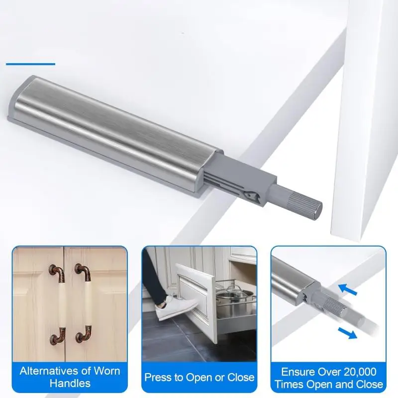 10-1PC Cabinet Catches Push To Open Damper Catch Set Door Drawer Cabinet Magnetic Push Latches Soft Closer Rebound Hardware