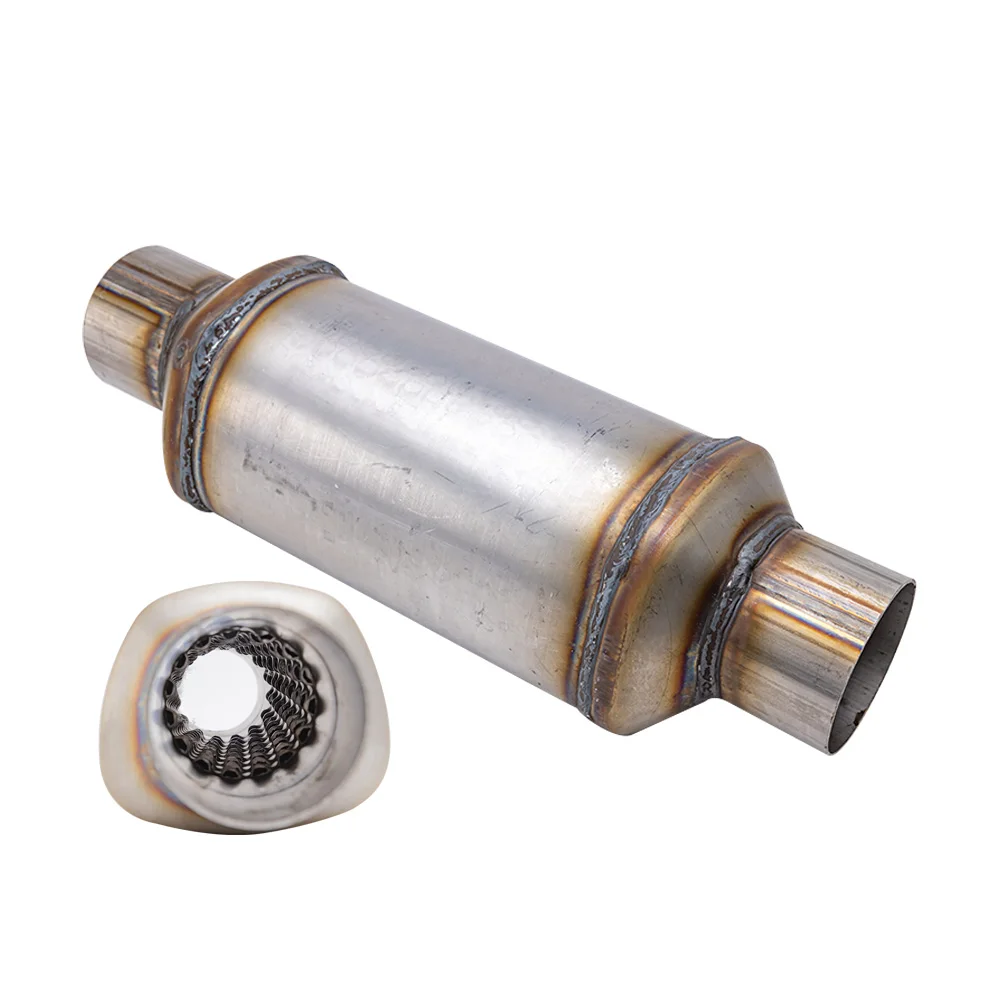 Silver Stainless Steel 201 Exhaust Resonator For 3'' IN&OUT / Body