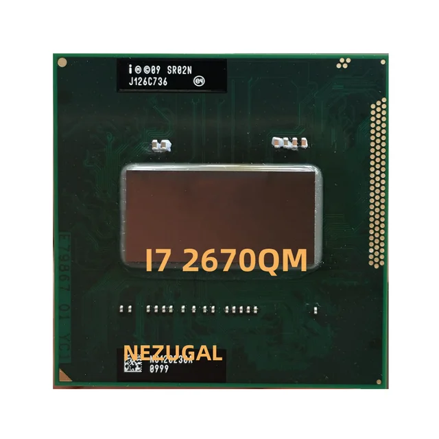 쿼드 코어 8 스레드 CPU 프로세서, i7-2670QM i7 2670QM SR02N, 2.2 GHz, 6M, 45W 소켓 G2, rPGA988B