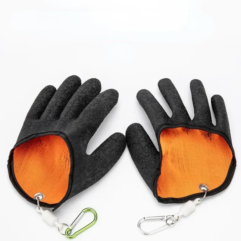 Fishing Gloves fishing gloves Anti-Slip Protect Hand From Puncture Scrapes Fisherman Professional Catch Fish Latex Hunting Gloves Left/Right