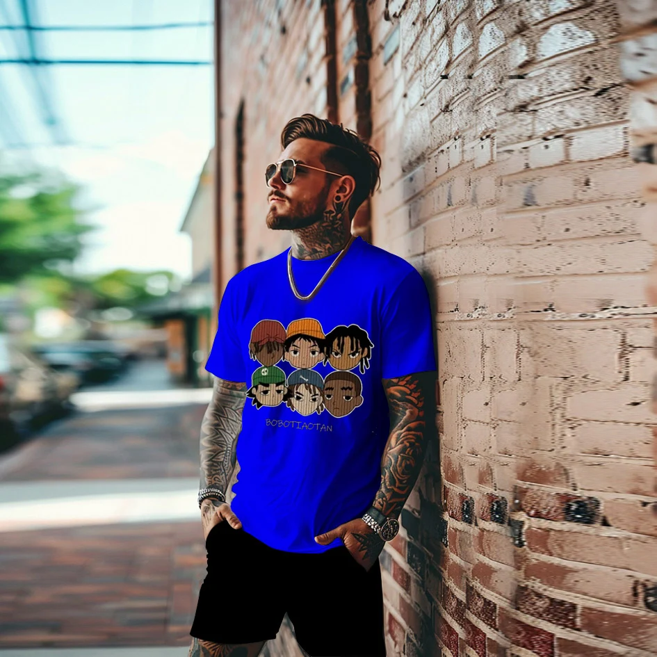 

2024 Fashion Men Tops Shorts Tracksuit Sportswear Short Sleeve T Shirt Shorts Sweatpants Streetwear 2 Piece Sets Men Clothing