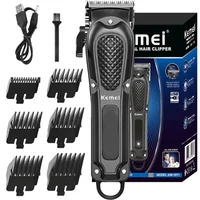 Barber Blading Hair Cutting Machine Clipper Kemei KM-1071Grooming Cordless Rechargeable Professional Shaver Clippers 1