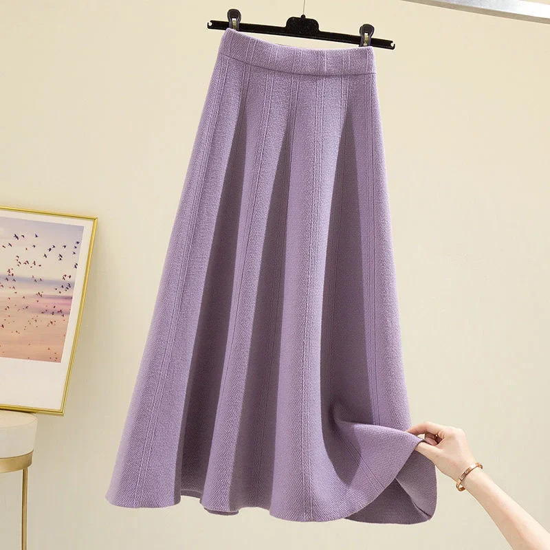 

Женская трикотажная юбка средней длины, трапециевидная юбка средней длины с высокой талией, однотонная плиссированная юбка в готическом средневековом стиле, модель R8 на осень и зиму, 2023
