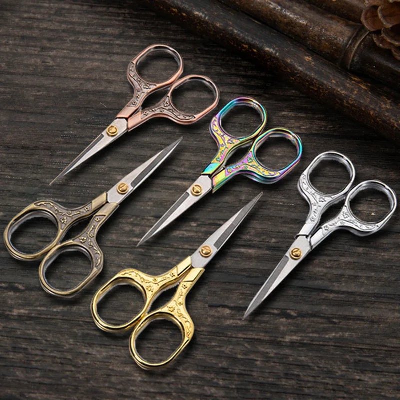 Retro Zakka Stainless Steel Vintage Scissors Sewing Grooming Fishing Cutter DIY Embroidery Cross-stitch Yarn Thread Tools Shears