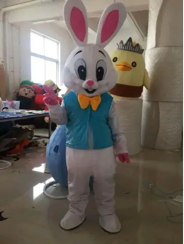 Cosplay Easter Bunny Rabbit Cartoon Mascot Costume Advertising ceremony birthday Fancy Dress Party Animal carnival perform props mascot costume