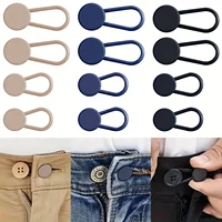 Easy-Adjust 4/12-Pack No-Sew Jean Waist Extenders - Adjustable Pants Button Expanders Adds 1-1.4 Inch Unisex In Khaki/Blue/Black 1