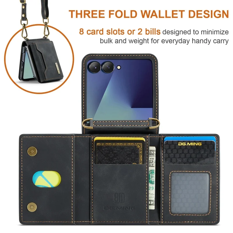 Elegant Crossbody Leather Wallet Phone Case with Card Slots Holder