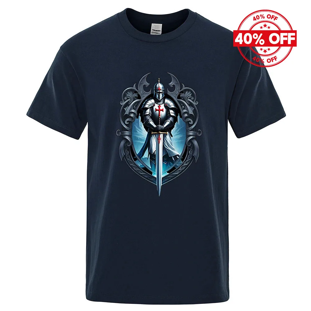 Summer Mens Casual Short Sleeve Knights Templar Tshirt