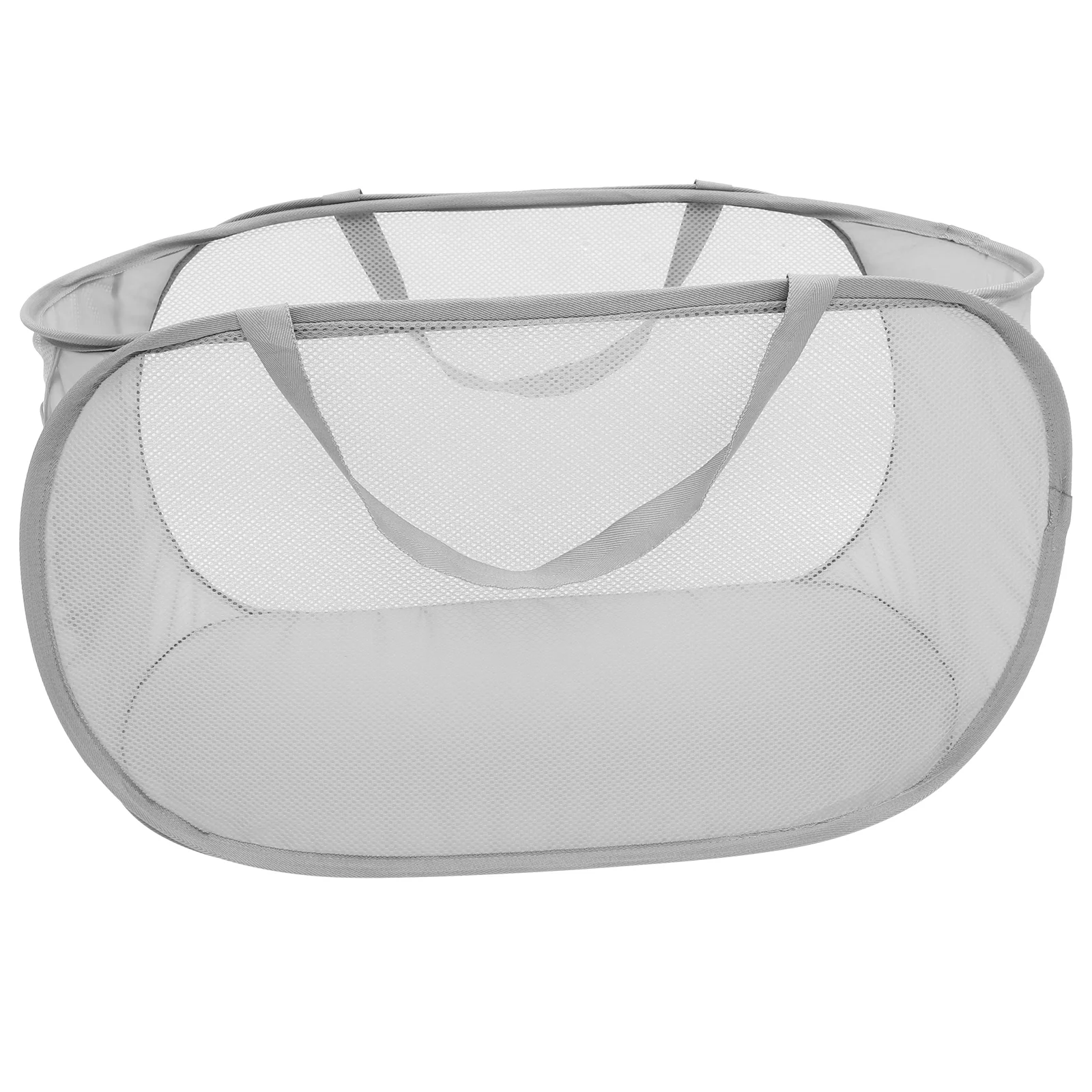 

Mesh Laundry Basket Kids Toy Storage Bags Folding Large Wash Hamper with Handle Portable
