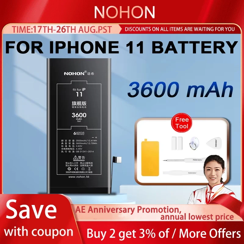 NOHON NEW Battery for Apple iPhone 5S SE SE2 6S 6Plus 6S Plus