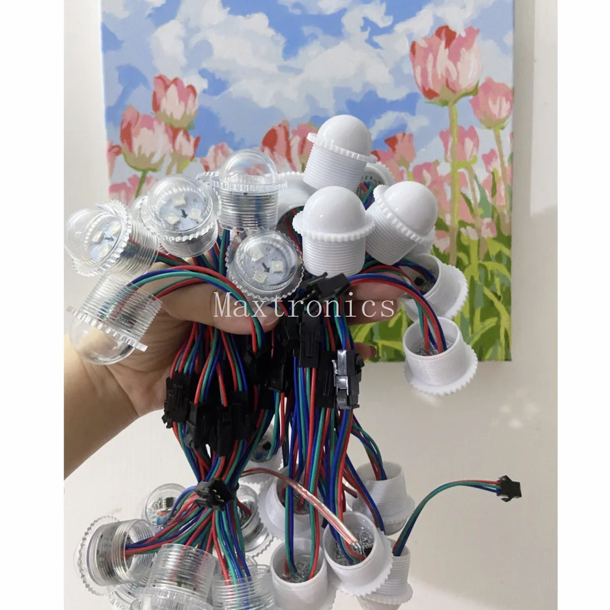 10/30pcs DC12V WS2811 26MM Point Light Transparent /Milky Cover RGB Led Module Pixel 3leds Waterproof Amusement Park Decor led modules led module